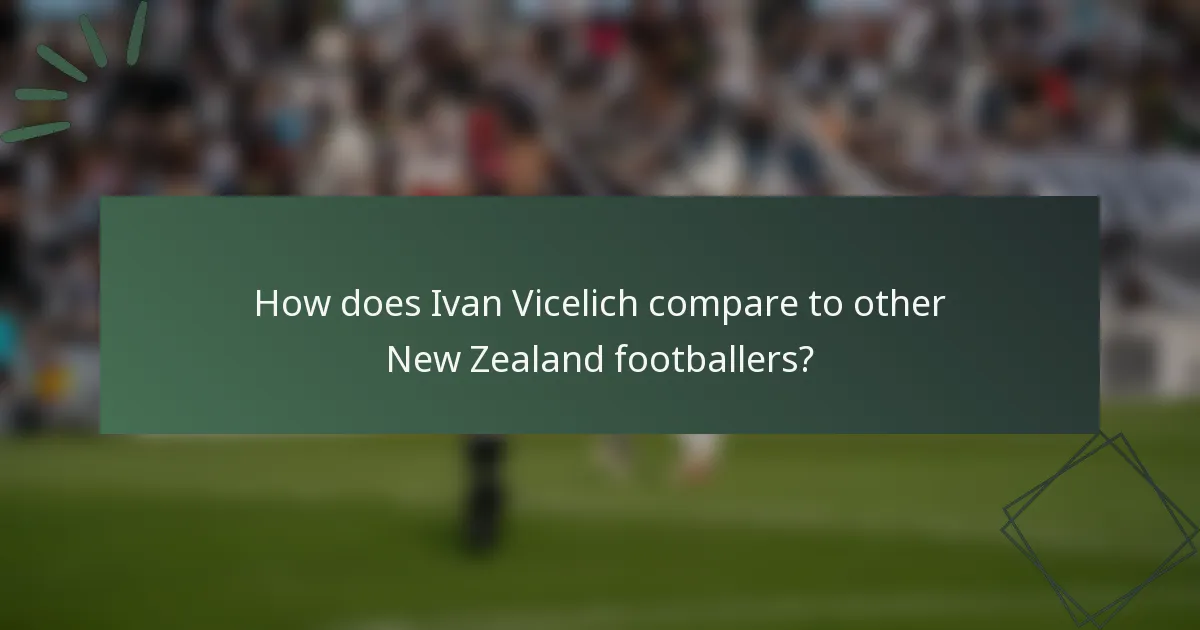 How does Ivan Vicelich compare to other New Zealand footballers?
