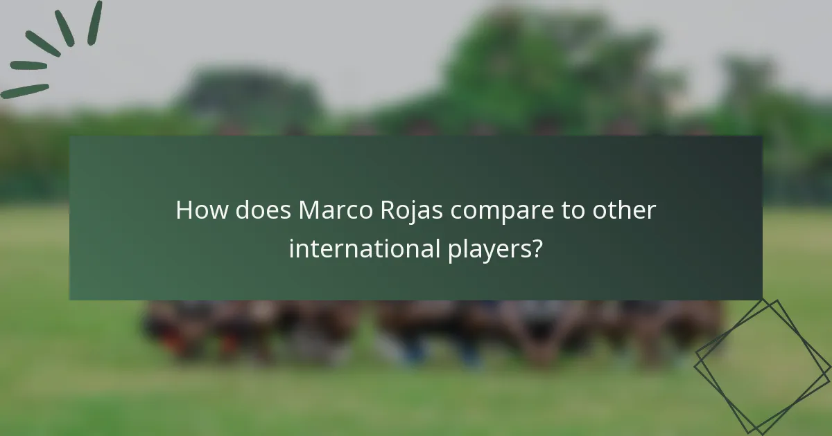 How does Marco Rojas compare to other international players?