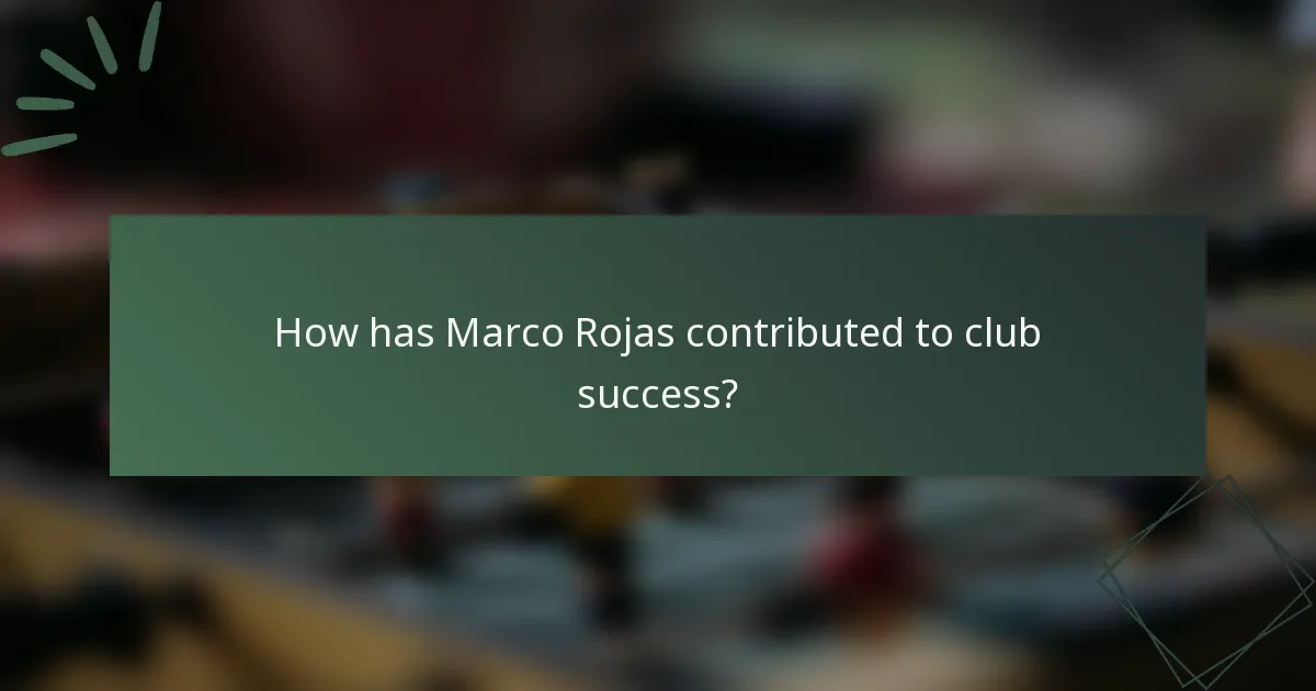 How has Marco Rojas contributed to club success?