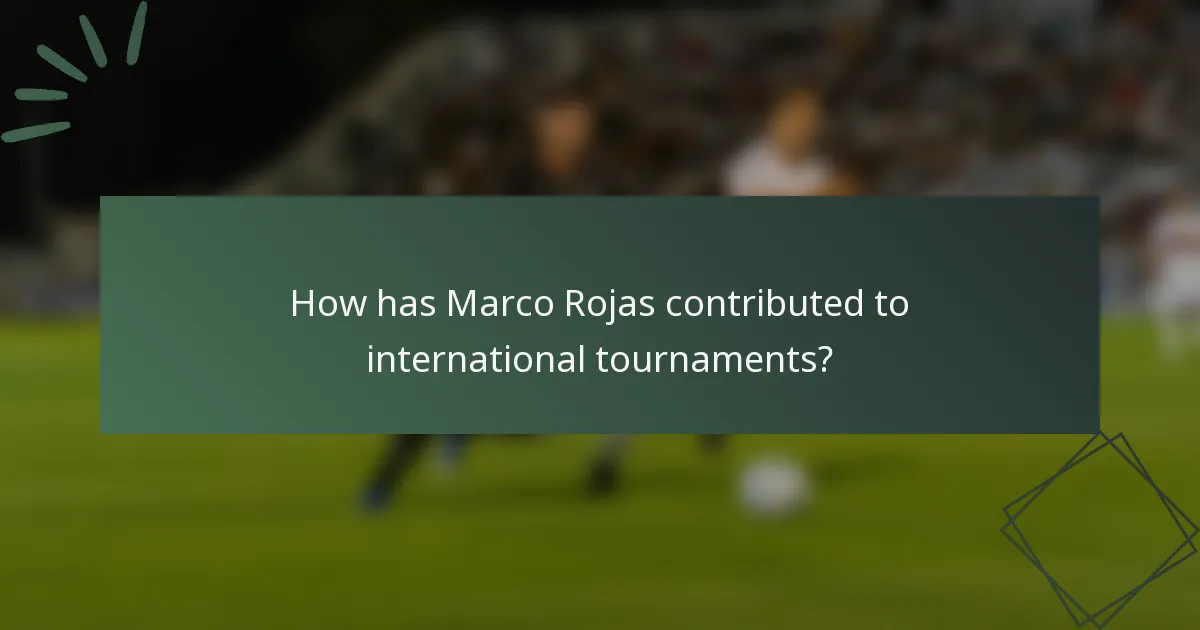 How has Marco Rojas contributed to international tournaments?
