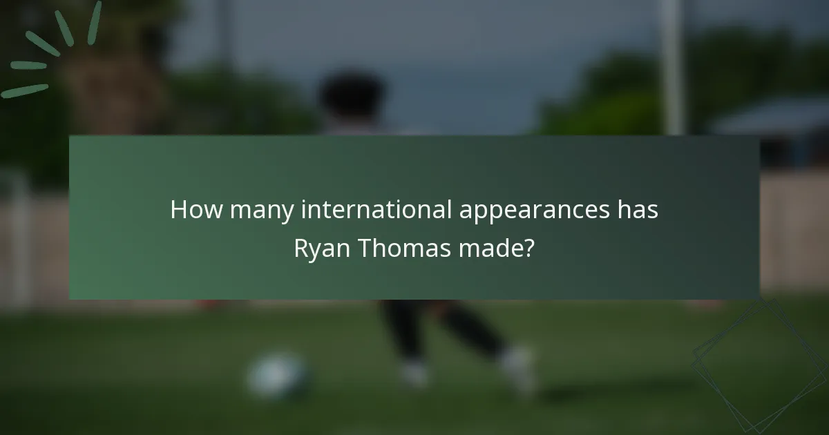 How many international appearances has Ryan Thomas made?