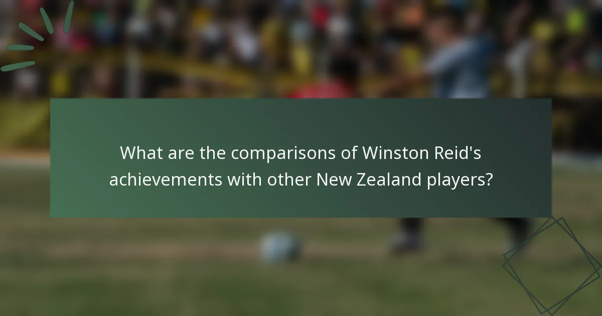 What are the comparisons of Winston Reid's achievements with other New Zealand players?