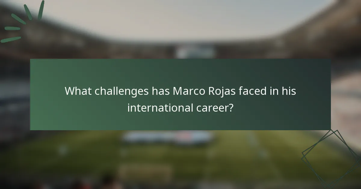 What challenges has Marco Rojas faced in his international career?