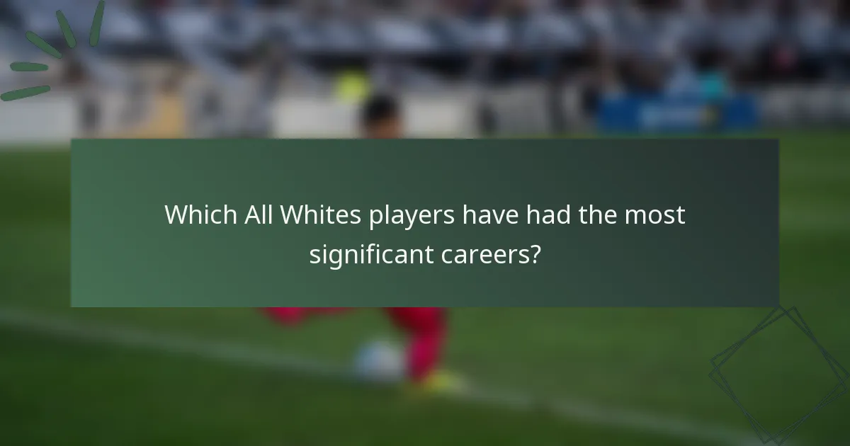 Which All Whites players have had the most significant careers?