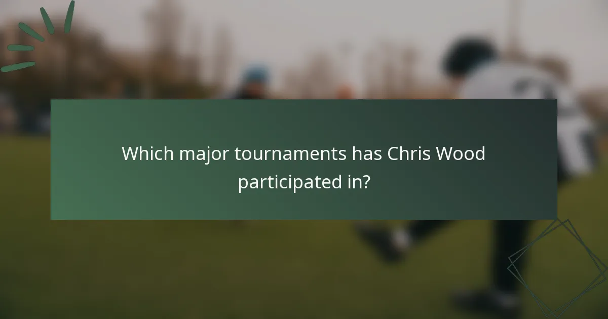 Which major tournaments has Chris Wood participated in?